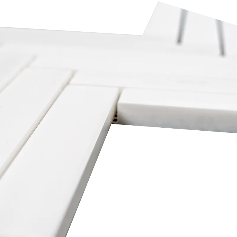 Close-up view of honed dolomite tile pieces arranged in a minimalist layout, showcasing the smooth surface and seamless edges.