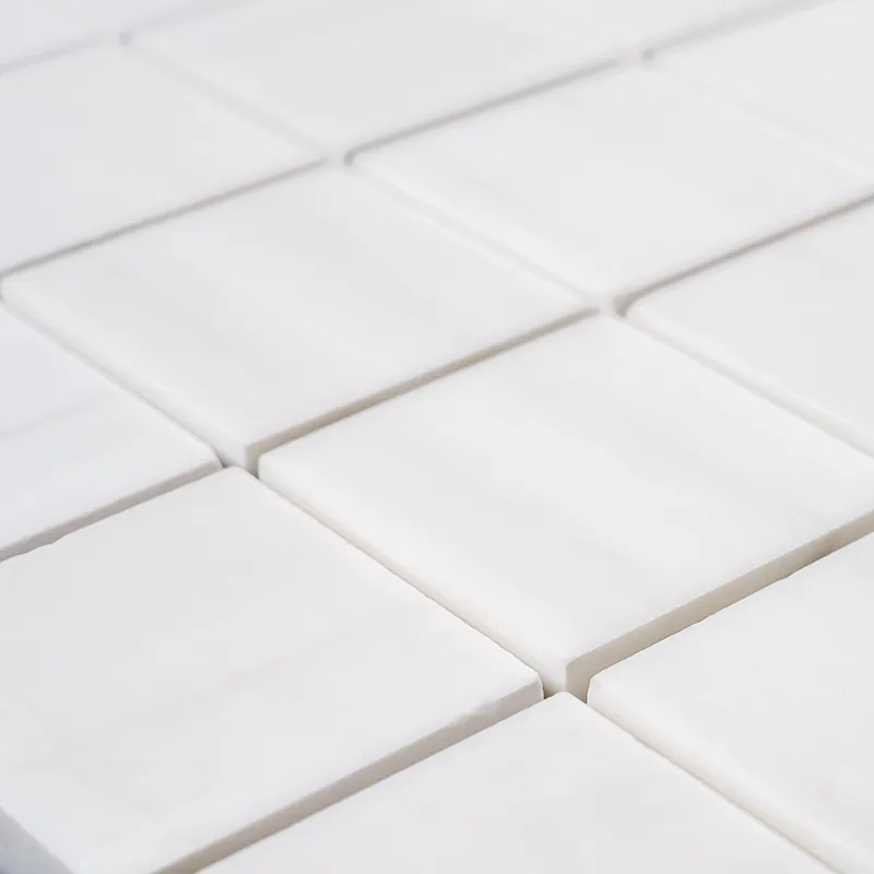 Dolomite White Marble Mosaic Tile – 2x2 Honed Square - Image 4