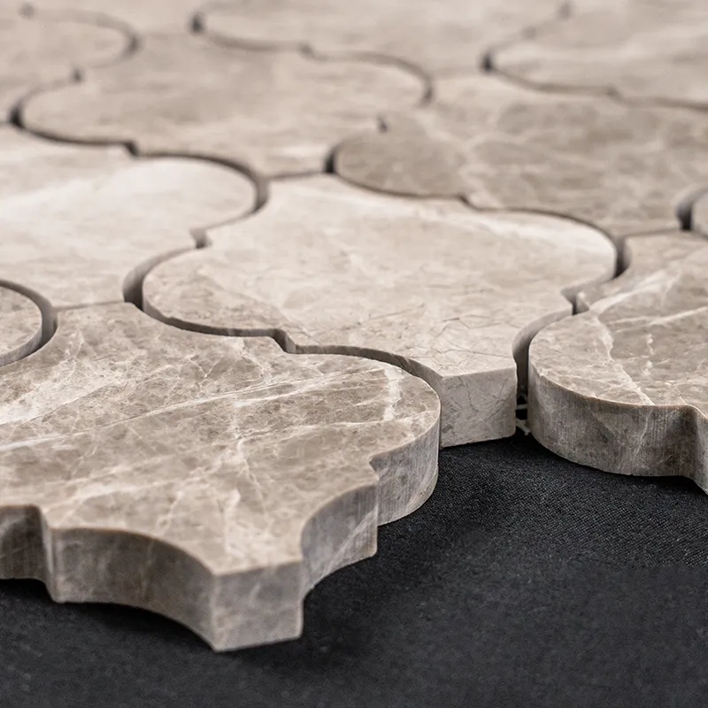 Arabesque Beige Diamond Marble Mosaic – Polished Elegance - Image 4