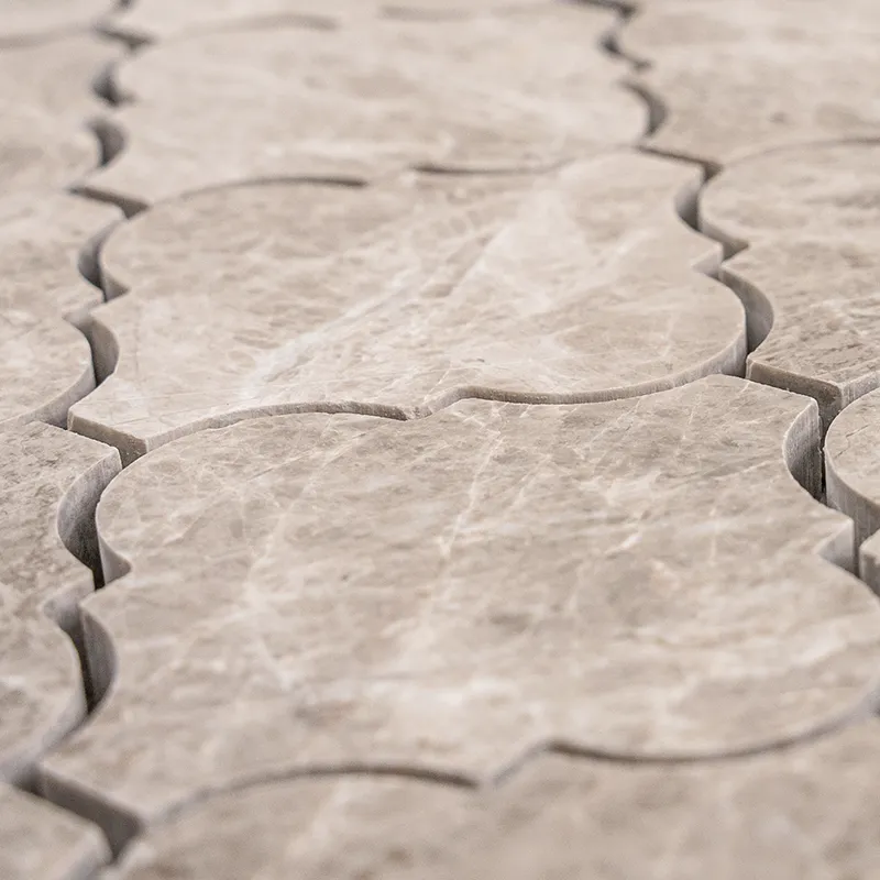 Arabesque Beige Diamond Marble Mosaic – Polished Elegance - Image 3