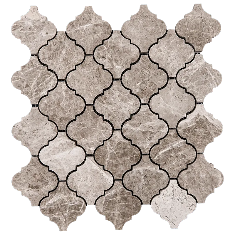 Silver Diamond Arabesque Polished Marble Mosaic