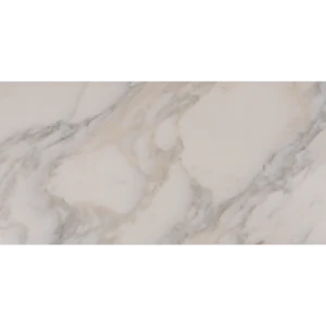 Flat lay of Calacatta honed marble tile with natural warm tones and cloud-like veining movement.
