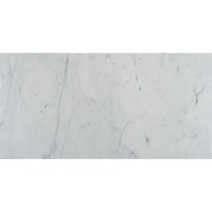 Carrara white marble tile 18x36 inches with polished finish and soft gray veining pattern