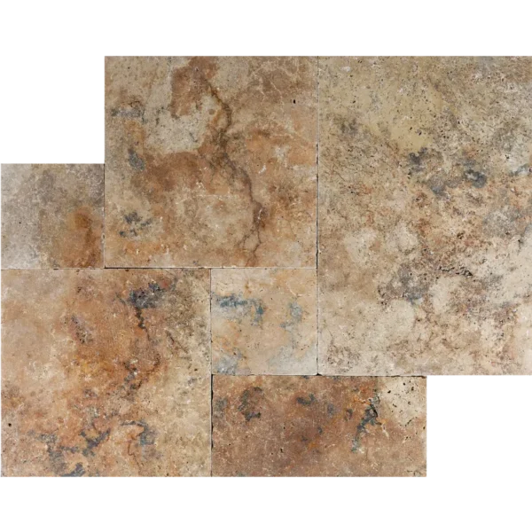 Country Classic Tumbled Travertine Pavers – French Pattern Charm