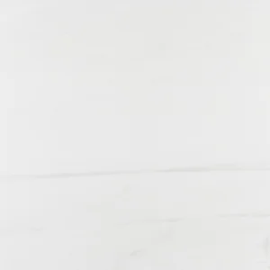 Top view of a Dolomite 18x18 honed marble tile showcasing a smooth white surface with subtle linear veining.