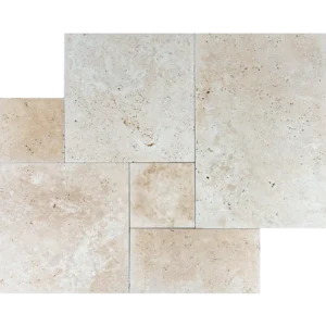 Ivory French Pattern Travertine – Tumbled Finish