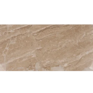 Front view of Royal Beige marble tile in 12x24 size with a honed finish, showcasing its natural taupe tones and linear veining.