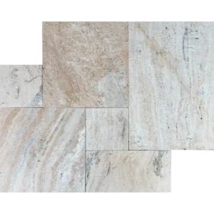 Tumbled Travertine French Pattern for Patio and Garden