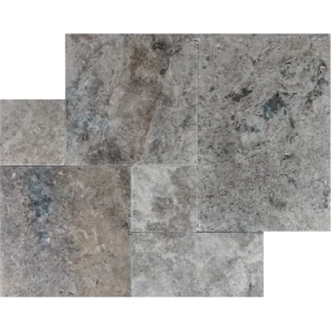 Silver Canyon – French Pattern Tumbled Travertine Paver