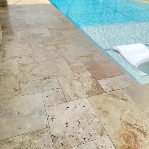 Country Classic Tumbled Travertine Pavers – French Pattern Charm - Image 4
