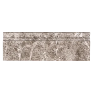 Polished Beige Diamond marble baseboard – cappuccino tones with bold veining