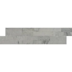 Eterna Bianco natural marble ledgestone tile with textured surface for accent walls