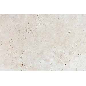 Ivory 16x24 Tumbled Travertine Paver – Natural beige stone surface with rustic pitted texture