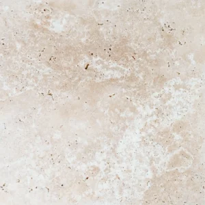 Ivory 24x24 Tumbled Travertine paver in warm beige tones with natural pitting and non‑slip tumbled finish — ideal for outdoor patios, pool decks, and walkways