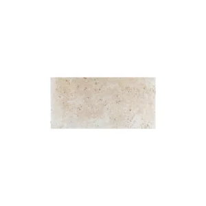 Tumbled ivory travertine paver 6x12 with natural beige tones and textured surface – ideal for patios and outdoor walkways