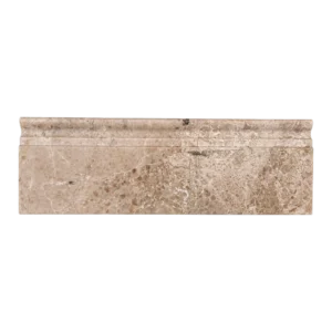 Front view of 4x12 Royal Beige marble baseboard trim – polished beige marble wall base for bathrooms and kitchens