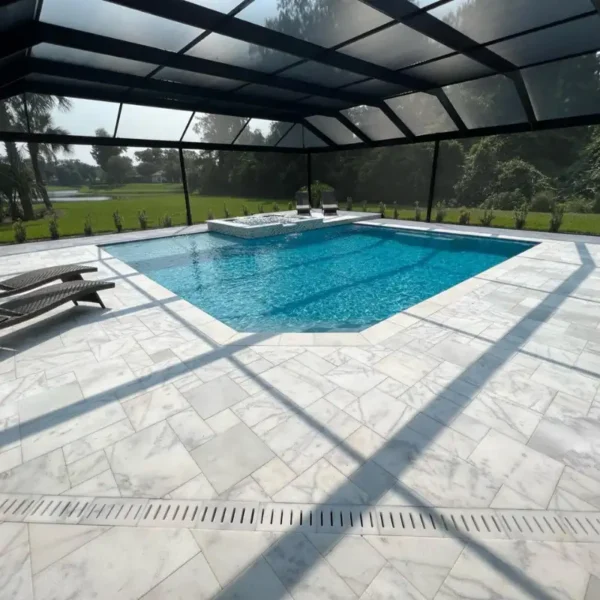 Avalon White 12"x24" Sandblasted Marble Paver – Textured Elegance - Image 2