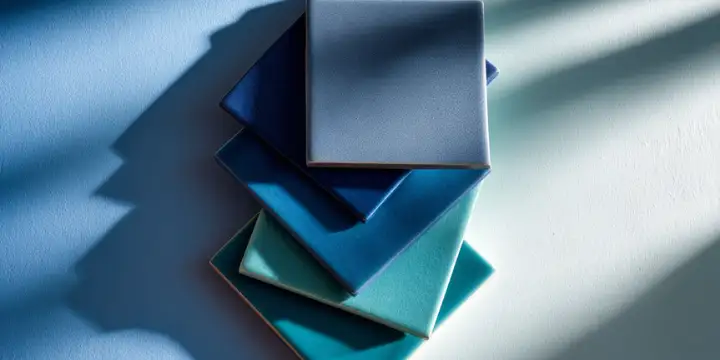 blue color tiles and mosaics