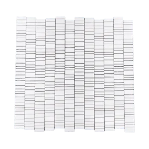 Dolomite Strip Linear Polished Mosaic Tile brings a clean, modern look to any space. Made from premium Dolomite marble, this tile features a crisp white base enhanced by subtle gray veining. Its polished finish creates a sleek surface that reflects light beautifully, adding brightness and sophistication.