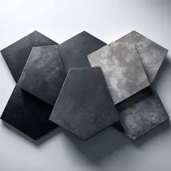 black tiles adn mosaics