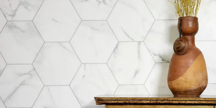white hexagon tile usa