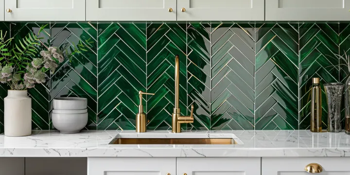 bold-vibrant-mosaic-tiles-kitchen-green-backsplash